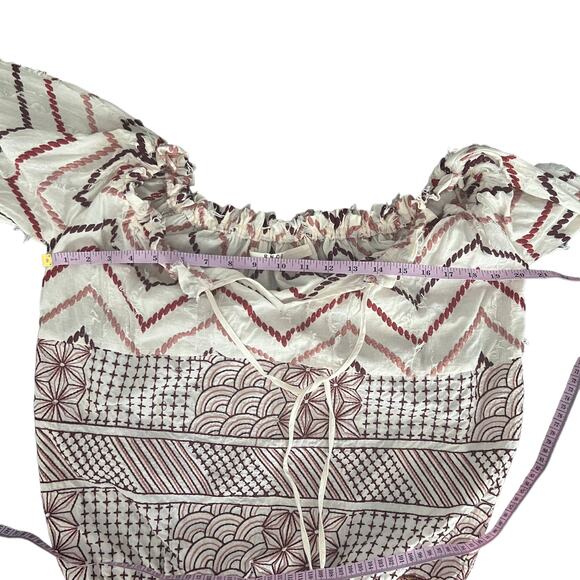 BNCI Womens Top Medium Floral Embroidered Fairy Boho Cottagecore Flared Sleeves - Picture 10 of 13